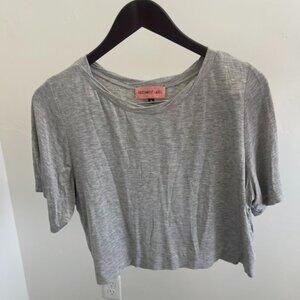 East N West Label Grey Cropped Top